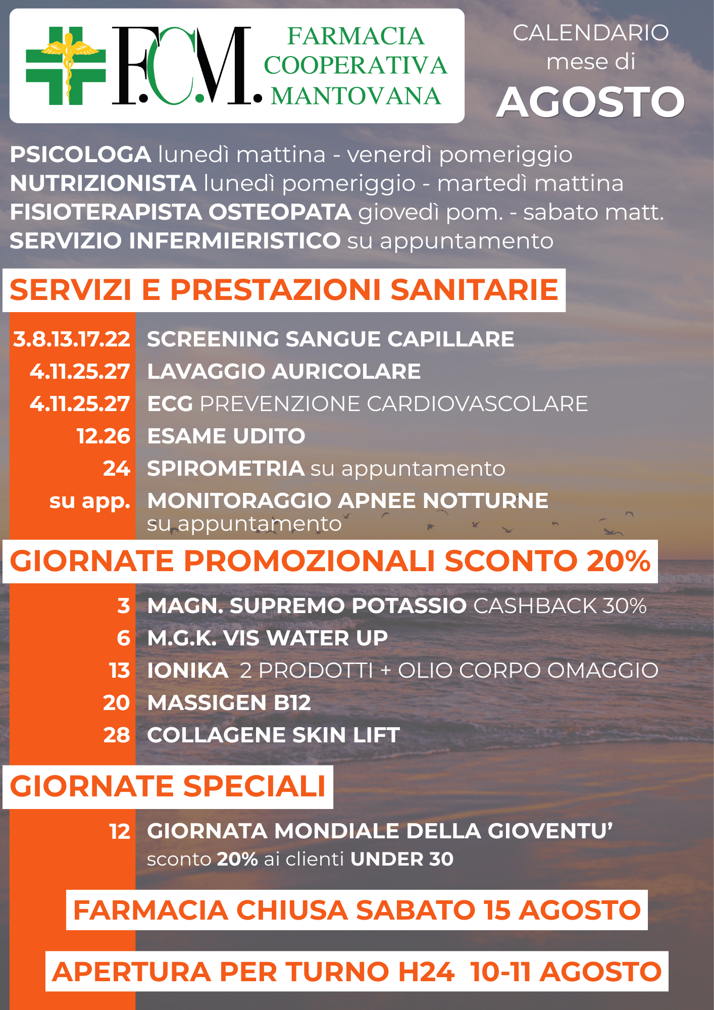 CALENDARIO AGOSTO